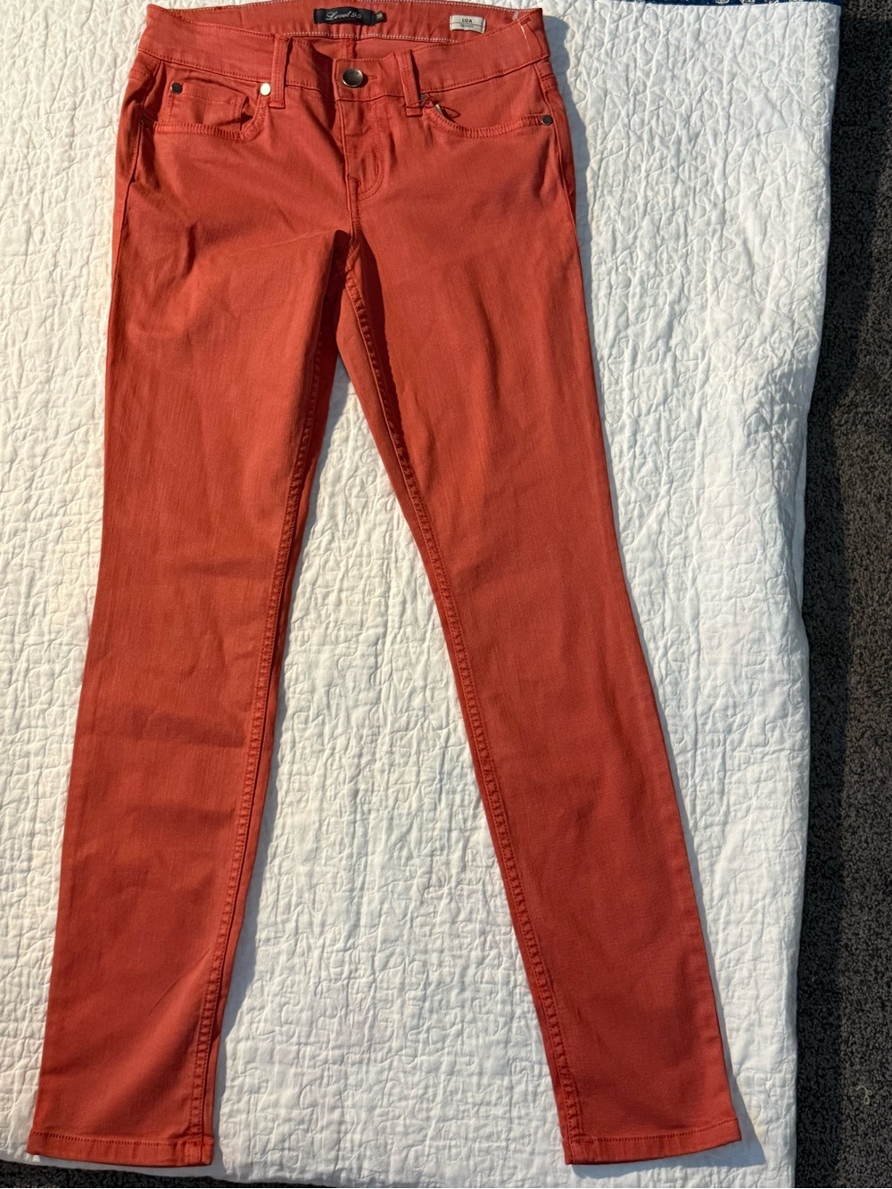 Level 99 High-Rise Skinny Jeans in Rust - Picture 2 of 6